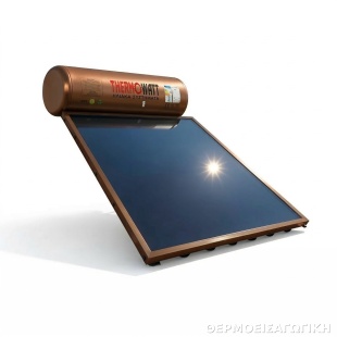 Ηλιακός Θερμοσίφωνας 130lt Glass-Titanium THERMOWATT Επιλεκτικός Κεραμοσκεπής 1,75τμ Διπλής Ενέργειας